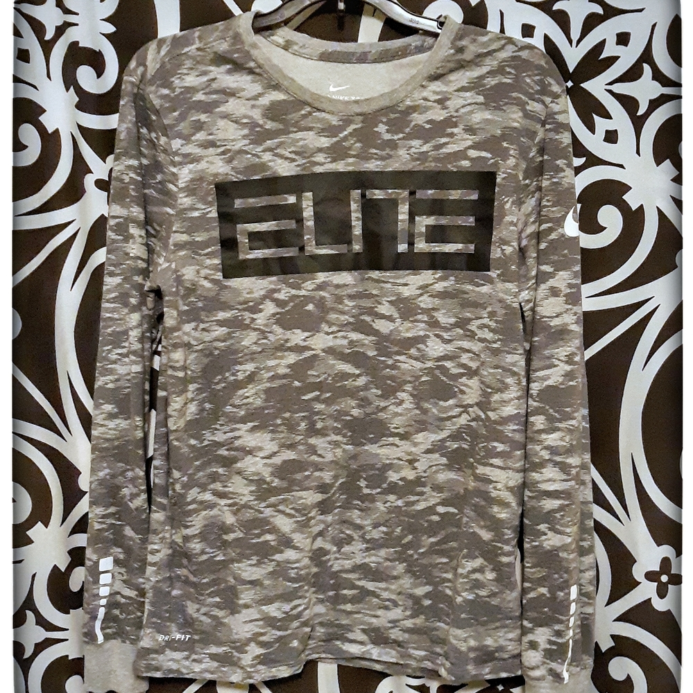 Nike ELITE Camo Long Sleeve Tee Shirt